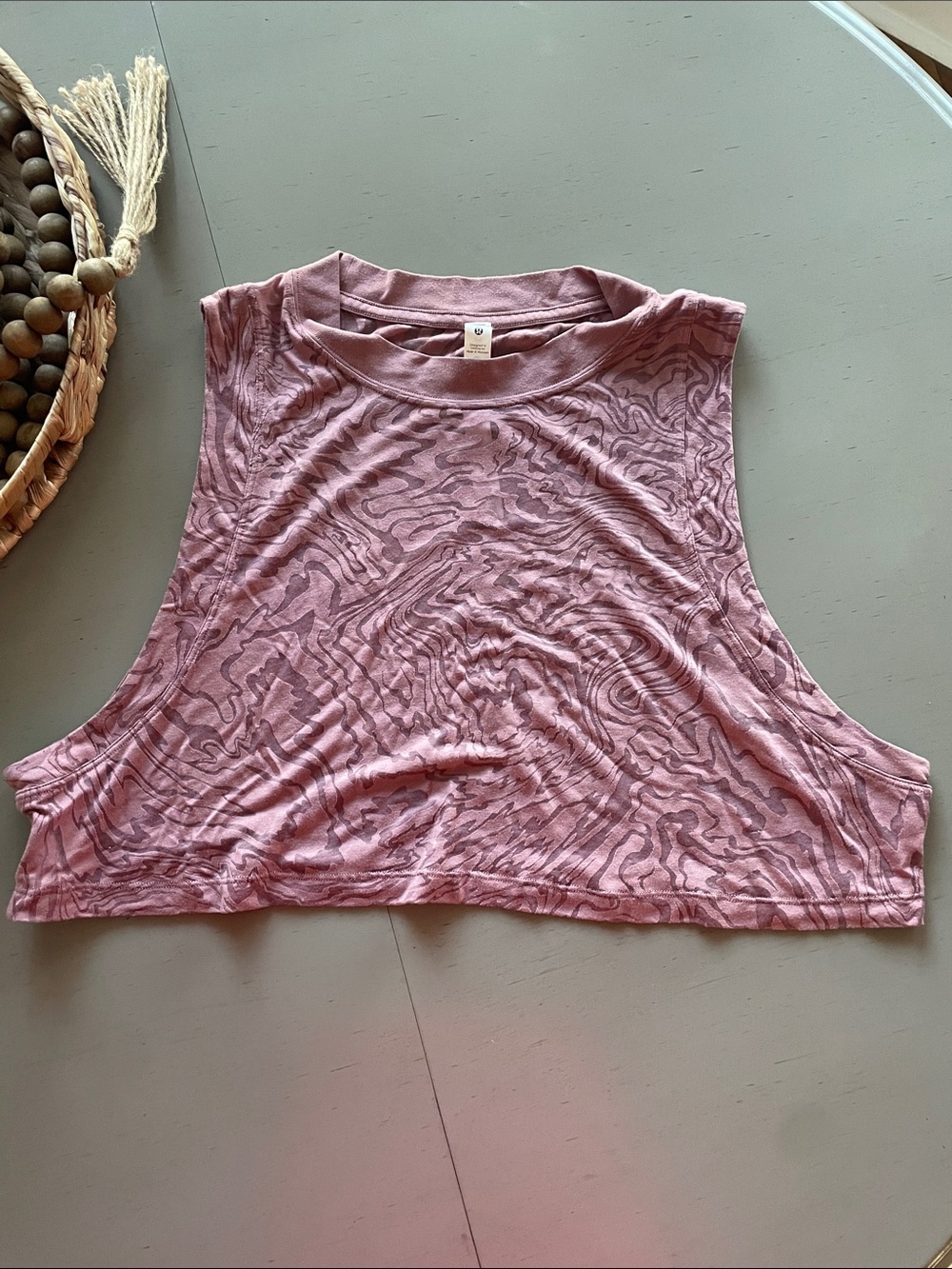 lululemon athletica Pink Swirl Crop Muscle Tank 12